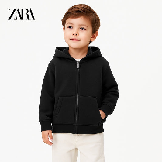BASIC BLACK ZIPPER HOOD
