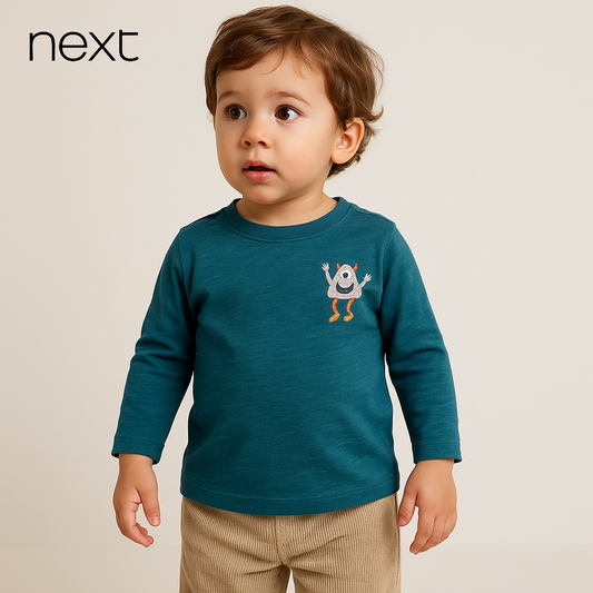 BLUE EMBROIDERY T-SHIRT