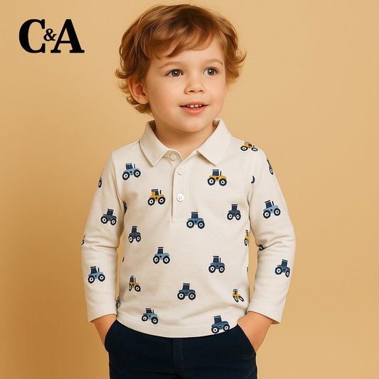 TRACTOR PRINT ALLOVER POLO SHIRT
