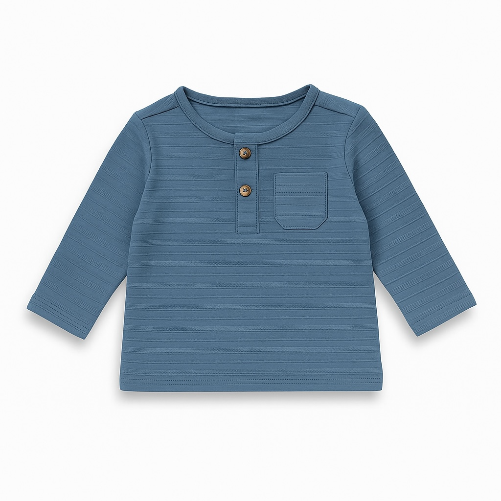 BUTTON DOWN BLUE T-SHIRT
