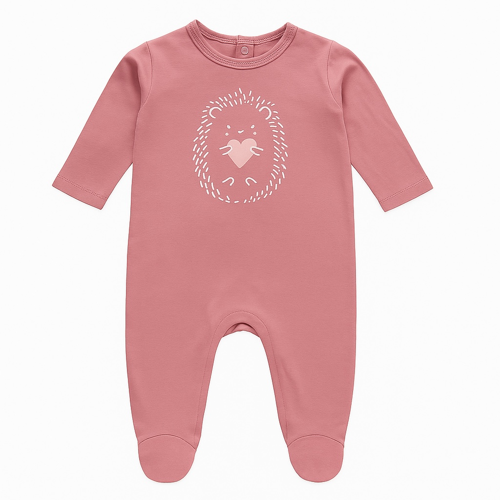 LIGHT PEACH HEDGEHOG LOVE ROMPER