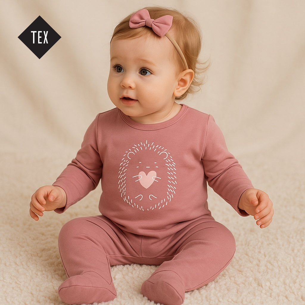 LIGHT PEACH HEDGEHOG LOVE ROMPER