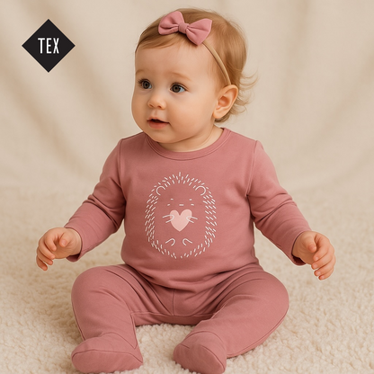 LIGHT PEACH HEDGEHOG LOVE ROMPER