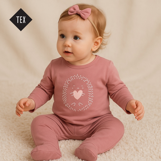 LIGHT PEACH HEDGEHOG LOVE ROMPER