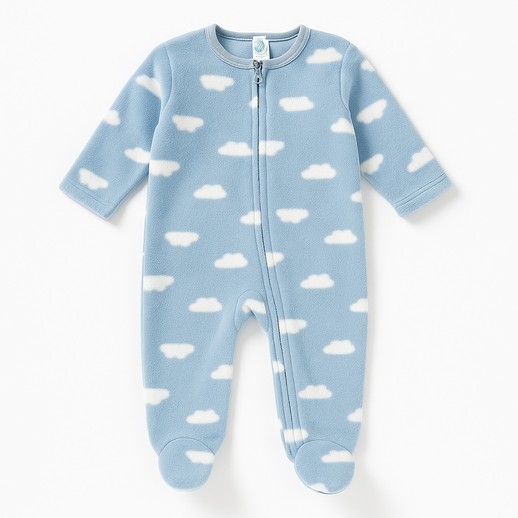 CLOUD PRINT WOOL ROMPER