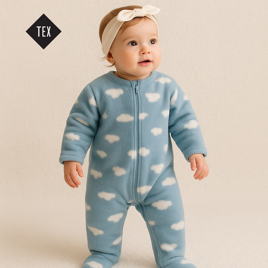 CLOUD PRINT WOOL ROMPER