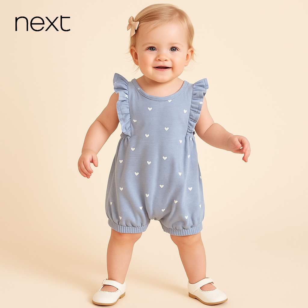 FLARE STYLE HEART ROMPER BLUE