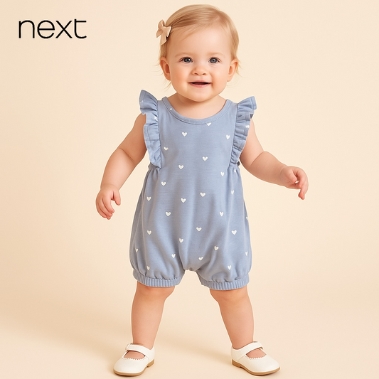 FLARE STYLE HEART ROMPER BLUE