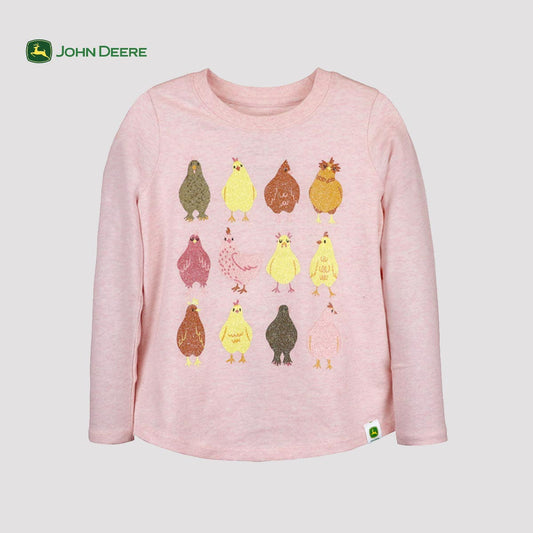 CHICKEN GLITTER PRINT LIGHT PINK T-SHIRT