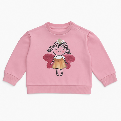 CUTE APPLIQUE PINK SWEATSHIRT