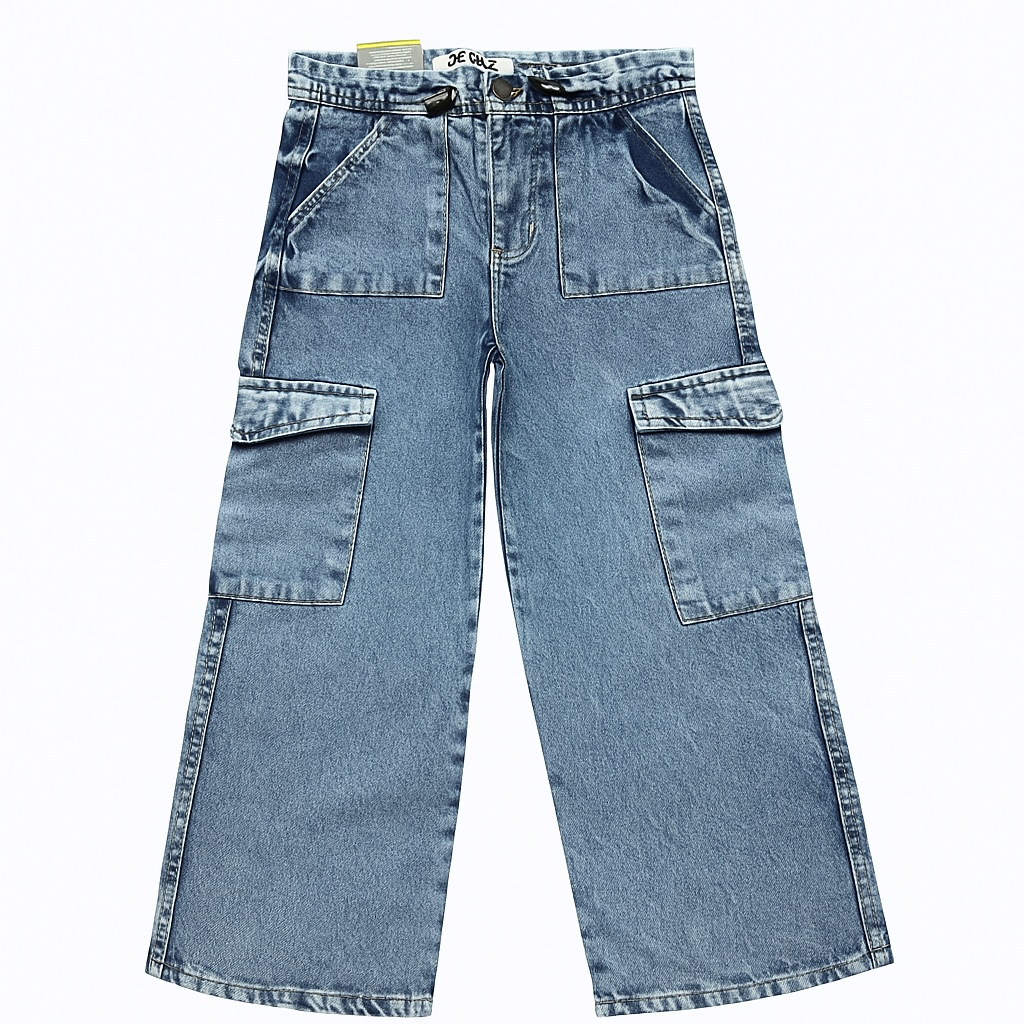 LOOSE FASHION POCKET STYLE DENIM PANT