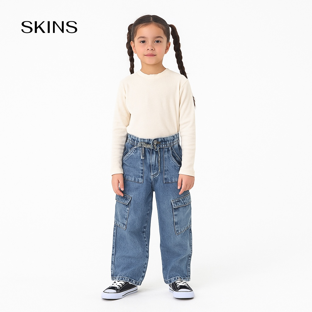 LOOSE FASHION POCKET STYLE DENIM PANT