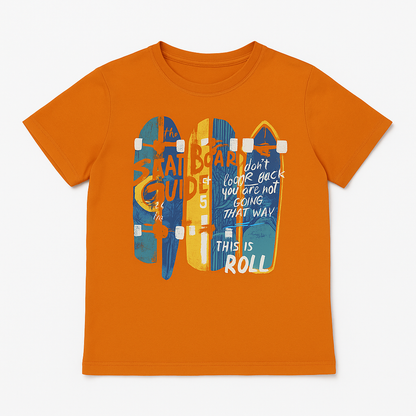 SKATEBOARD GUIDE ORANGE T-SHIRT