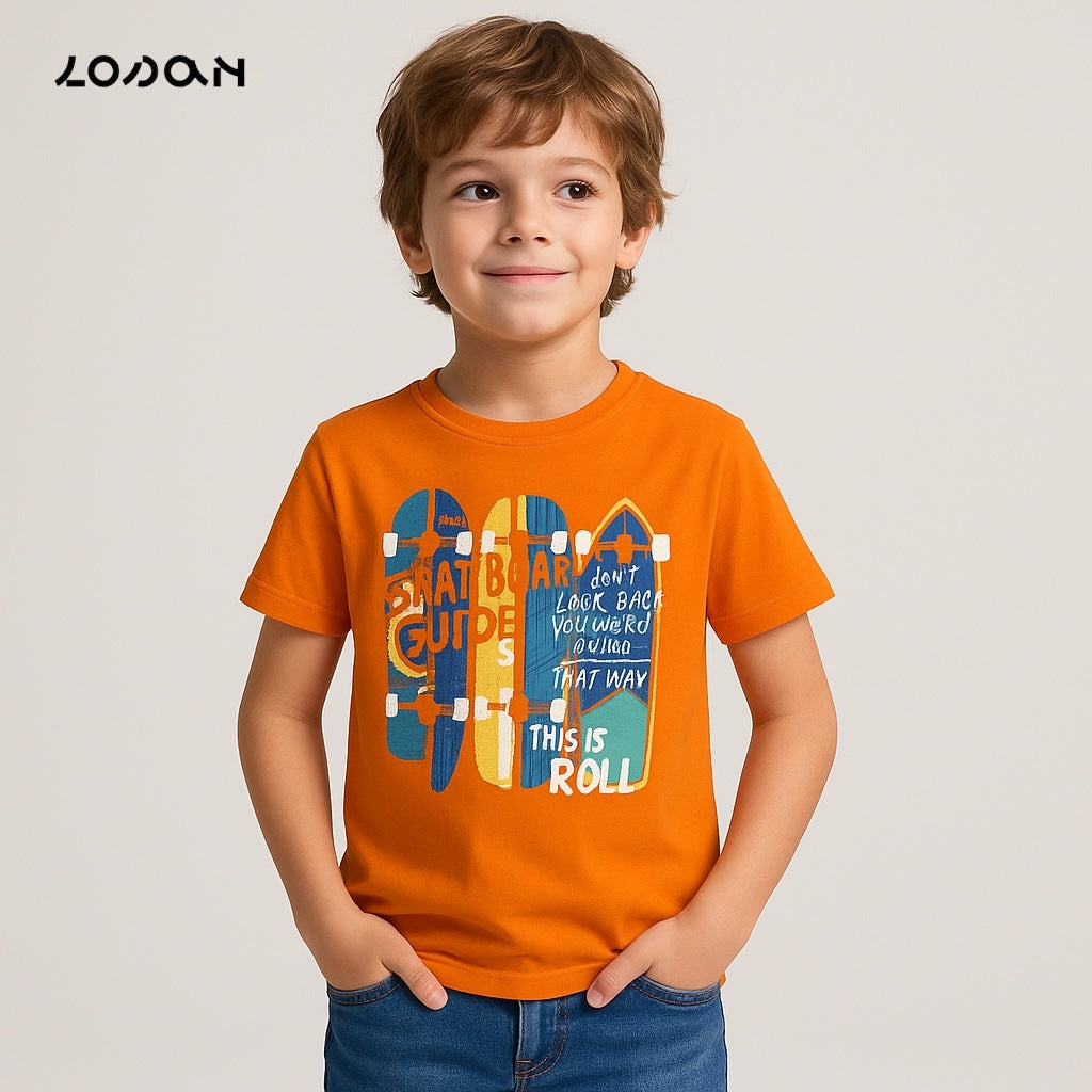 SKATEBOARD GUIDE ORANGE T-SHIRT