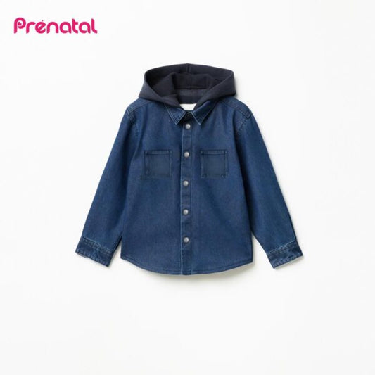 HOODED DENIM SHIRT