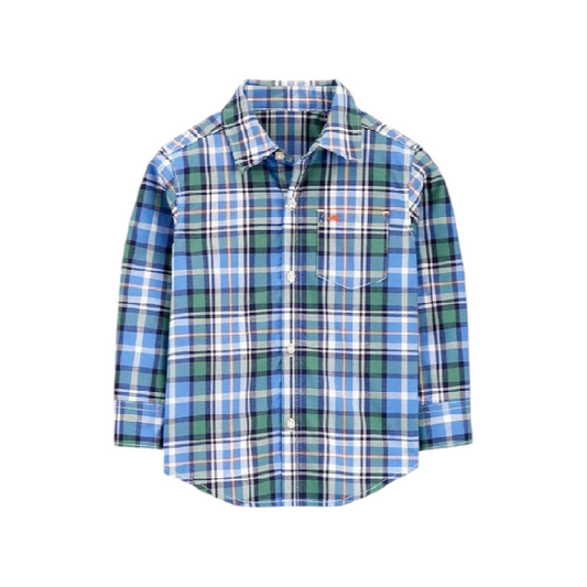 GREEN CHECK CAUSAL SHIRT