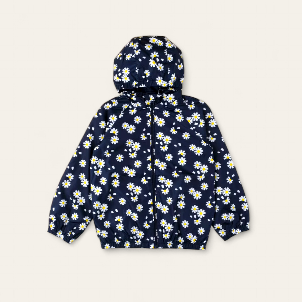 FLORAL PRINTED ZIPPER HOODIE