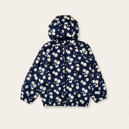 FLORAL PRINTED ZIPPER HOODIE
