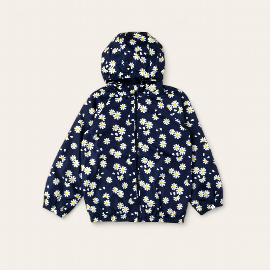 FLORAL PRINTED ZIPPER HOODIE