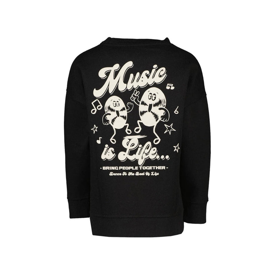 MUSIC IS LIFE DOWN SHOULDER SWEATSHIRT