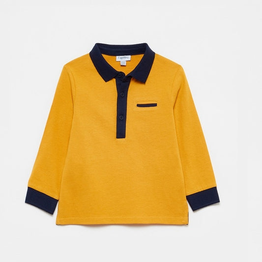 yellow polo shirt