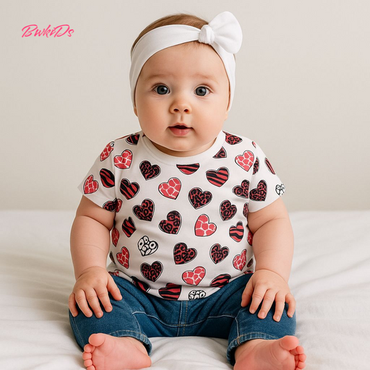 HEARTS ALLOVER T-SHIRT