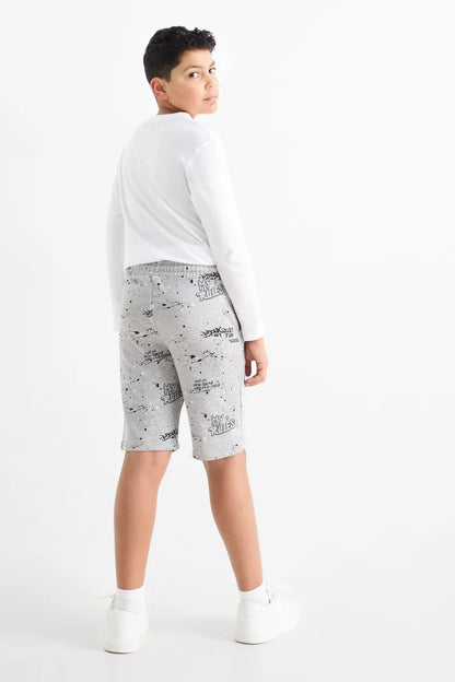 MY RULES ALLOVER PRINTED SHORTS