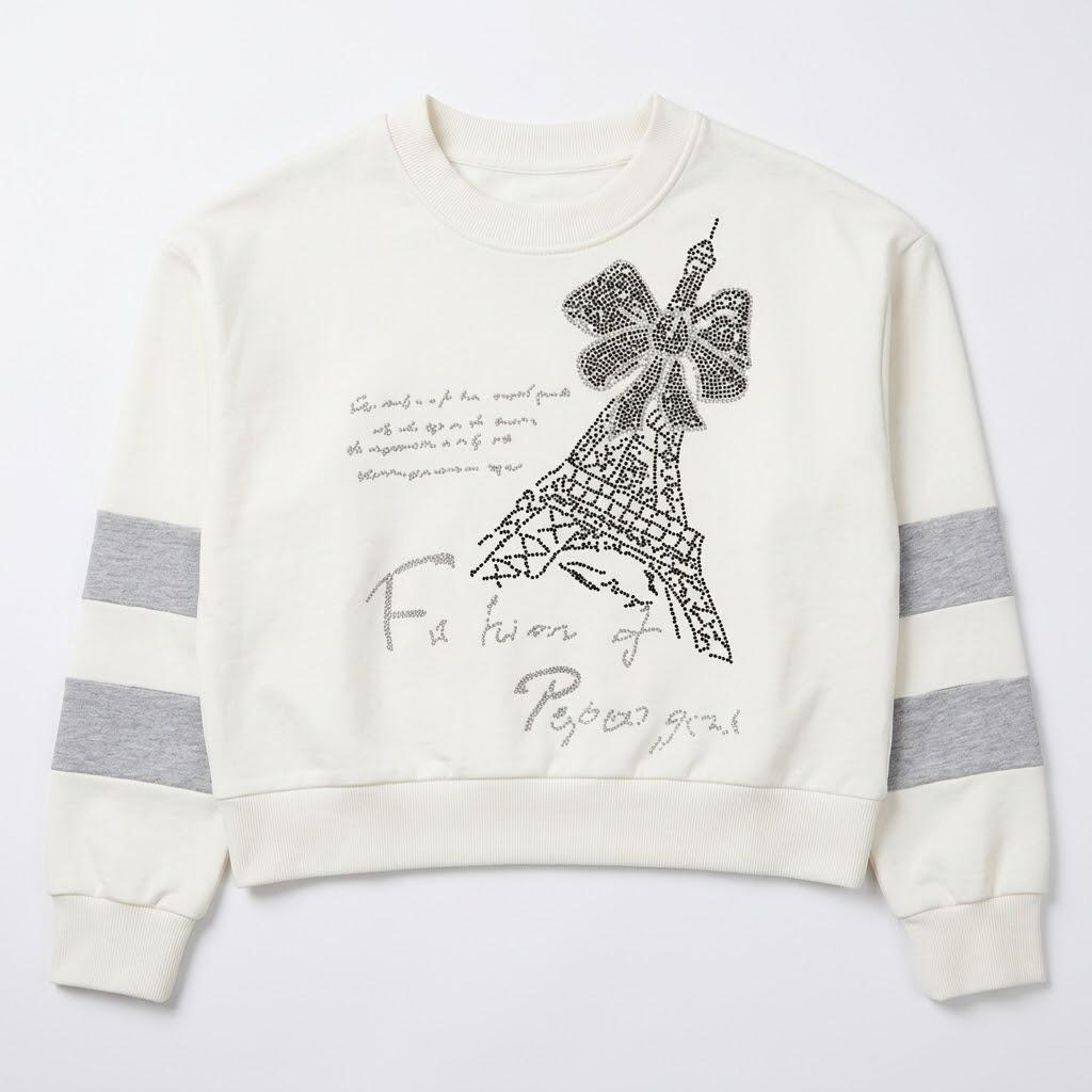 FASHION GIRLS CROP TOP SWEATSHIRT