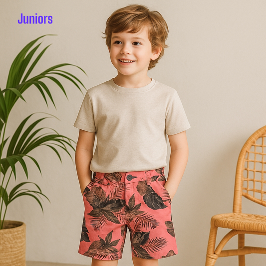 PEACH CARGO PRINTED SHORTS
