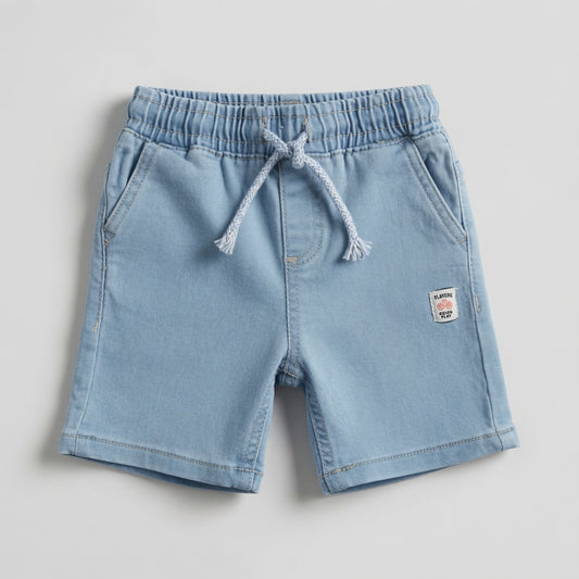 DENIM STRETCH FABRIC SHORTS