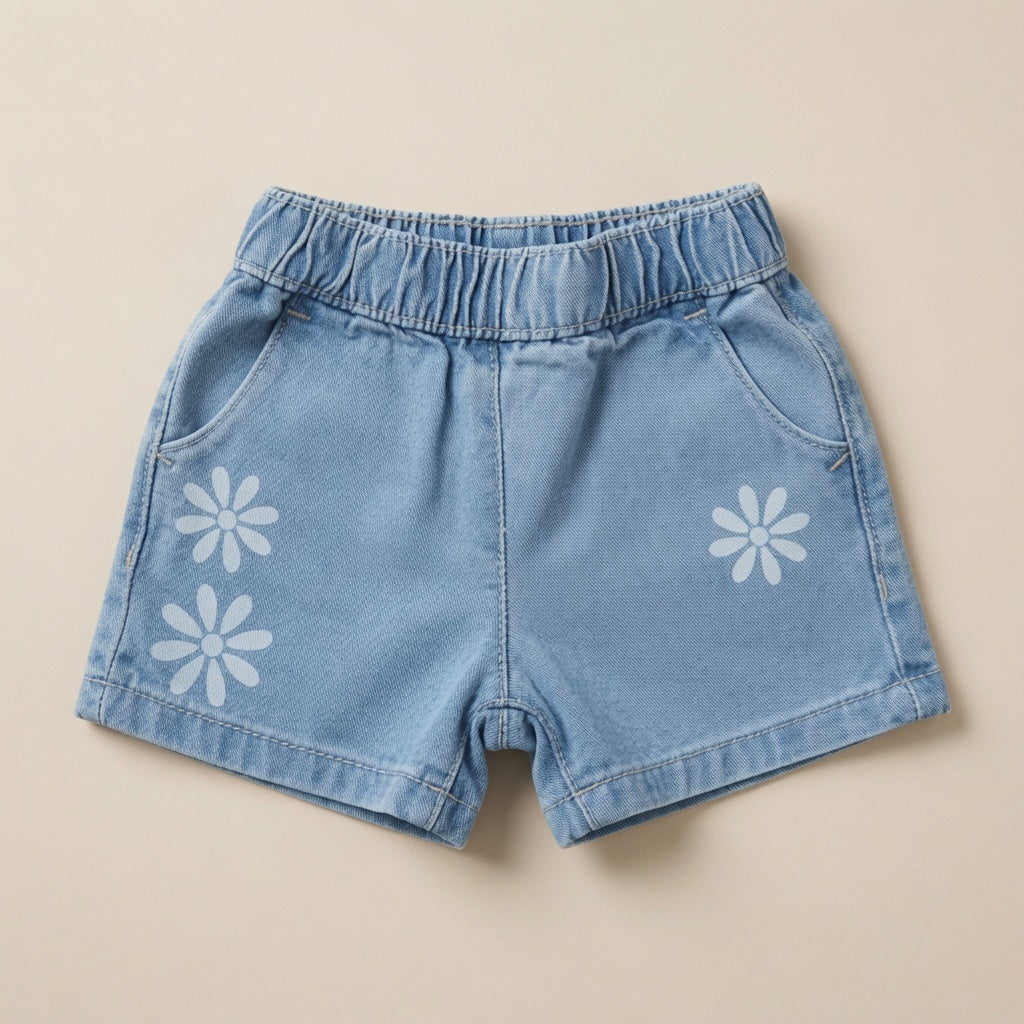 FLORAL DENIM SHORTS