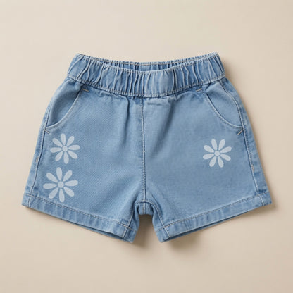 FLORAL DENIM SHORTS
