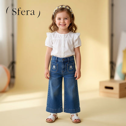 FLORAL EMBROIDERY DENIM PANT