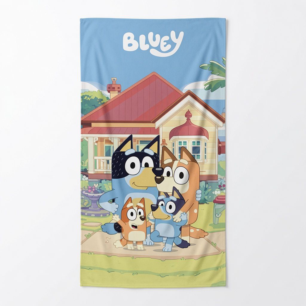 Bluey Heeler Family House Beach Towel
