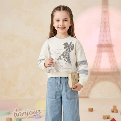FASHION GIRLS CROP TOP SWEATSHIRT