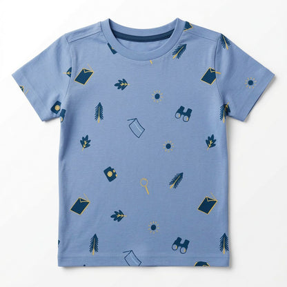 PRINTED BLUE T-SHIRT