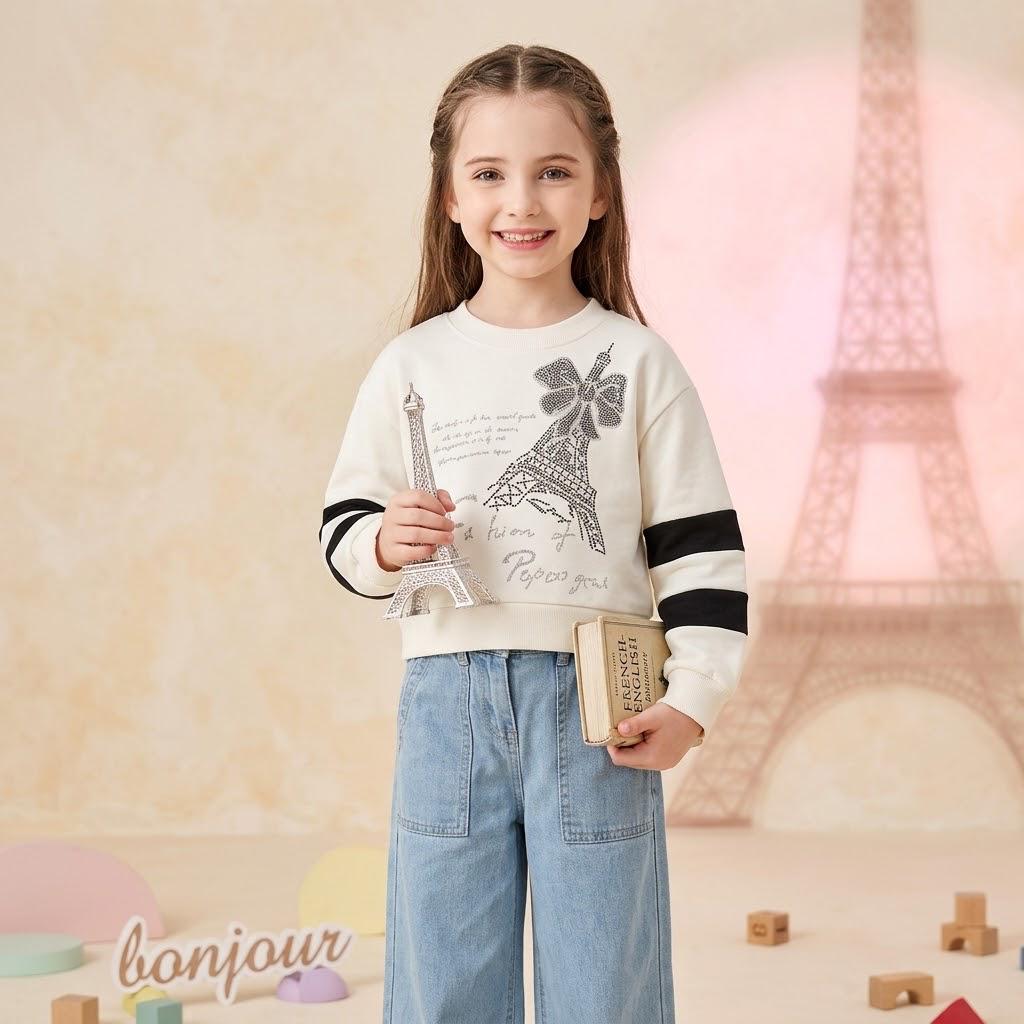 FASHION CROP TOP SWEATSHIRT