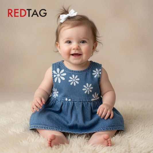 DENIM FLORAL FROCK