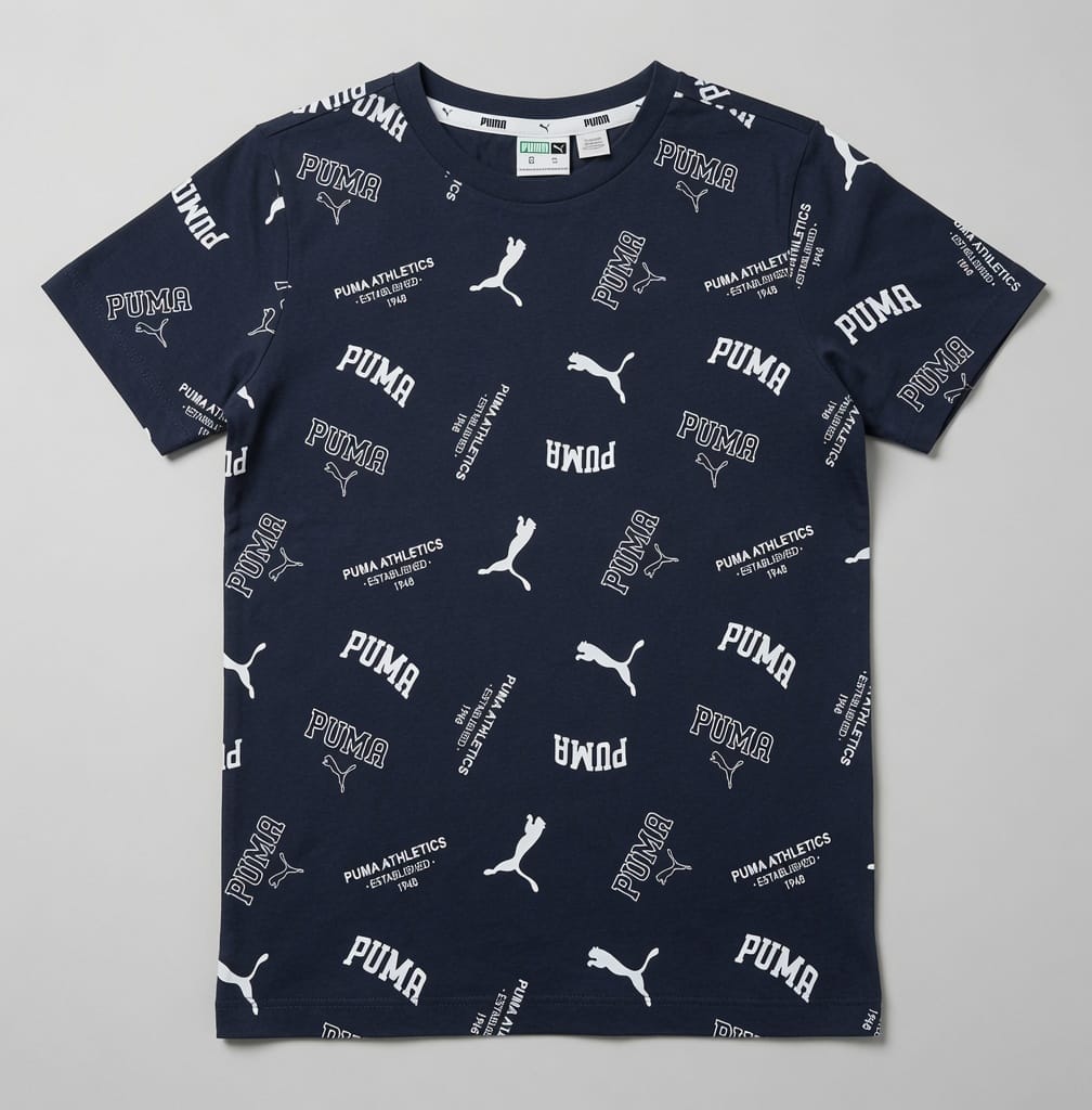 ALLOVER PRINTED BLUE T-SHIRT