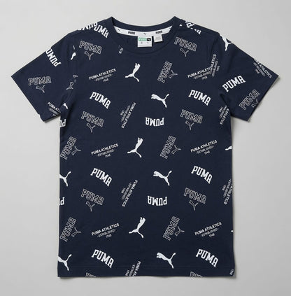 ALLOVER PRINTED BLUE T-SHIRT