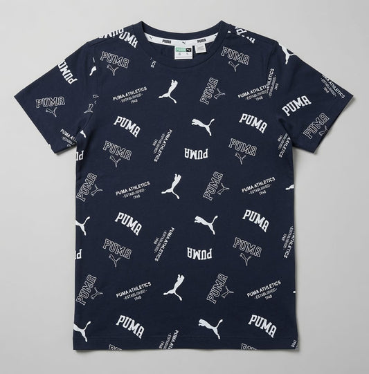ALLOVER PRINTED BLUE T-SHIRT