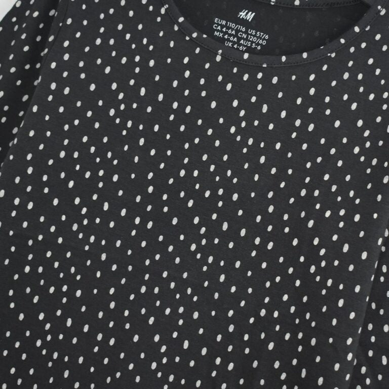 DARK GREY DOTTED LONG SLEEVE T-SHIRT