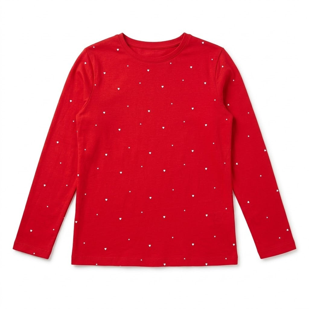 HEARTS ALLOVER RED T-SHIRT
