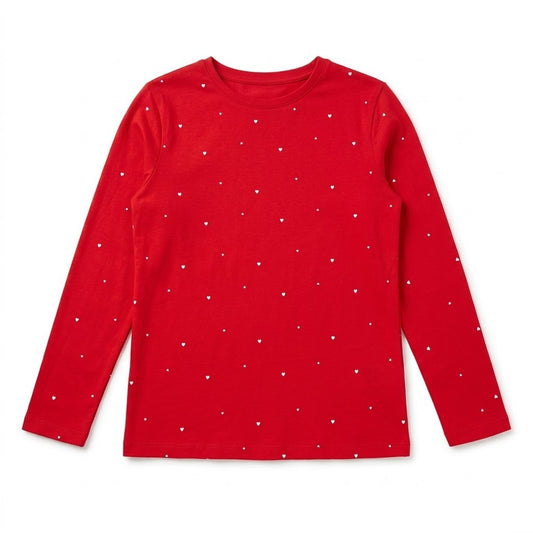 HEARTS ALLOVER RED T-SHIRT