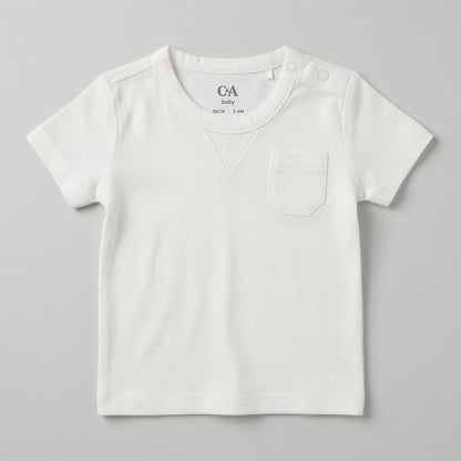 POCKET STYLE OFFWHITE T-SHIRT