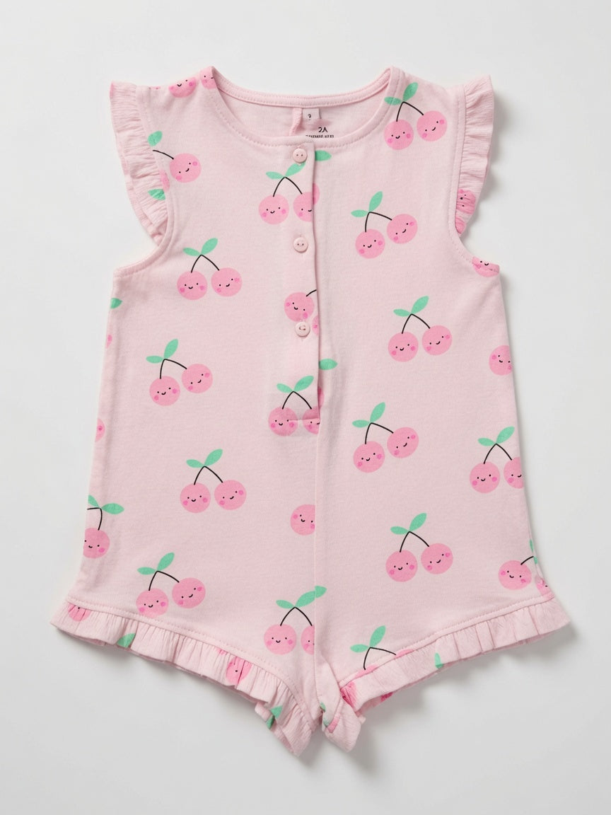 CHERRY PRINT ROMPER