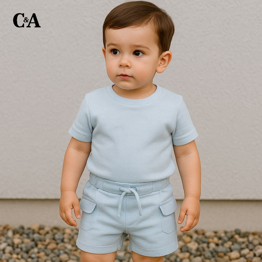 LIGHT BLUE POCKET STYLE SHORTS