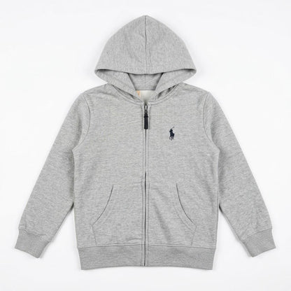 LIGHT GRAY FULL-ZIP HOODIE