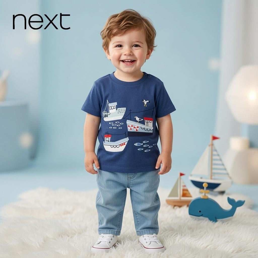 SHIP PRINT T-SHIRT
