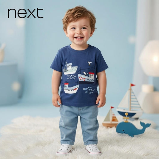 SHIP PRINT T-SHIRT